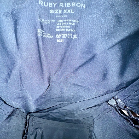 NWT Ruby Ribbon Shapewear Tankini SwimSuit (2 pc) Top is a sz 14 bottoms are xxl - Picture 9 of 11